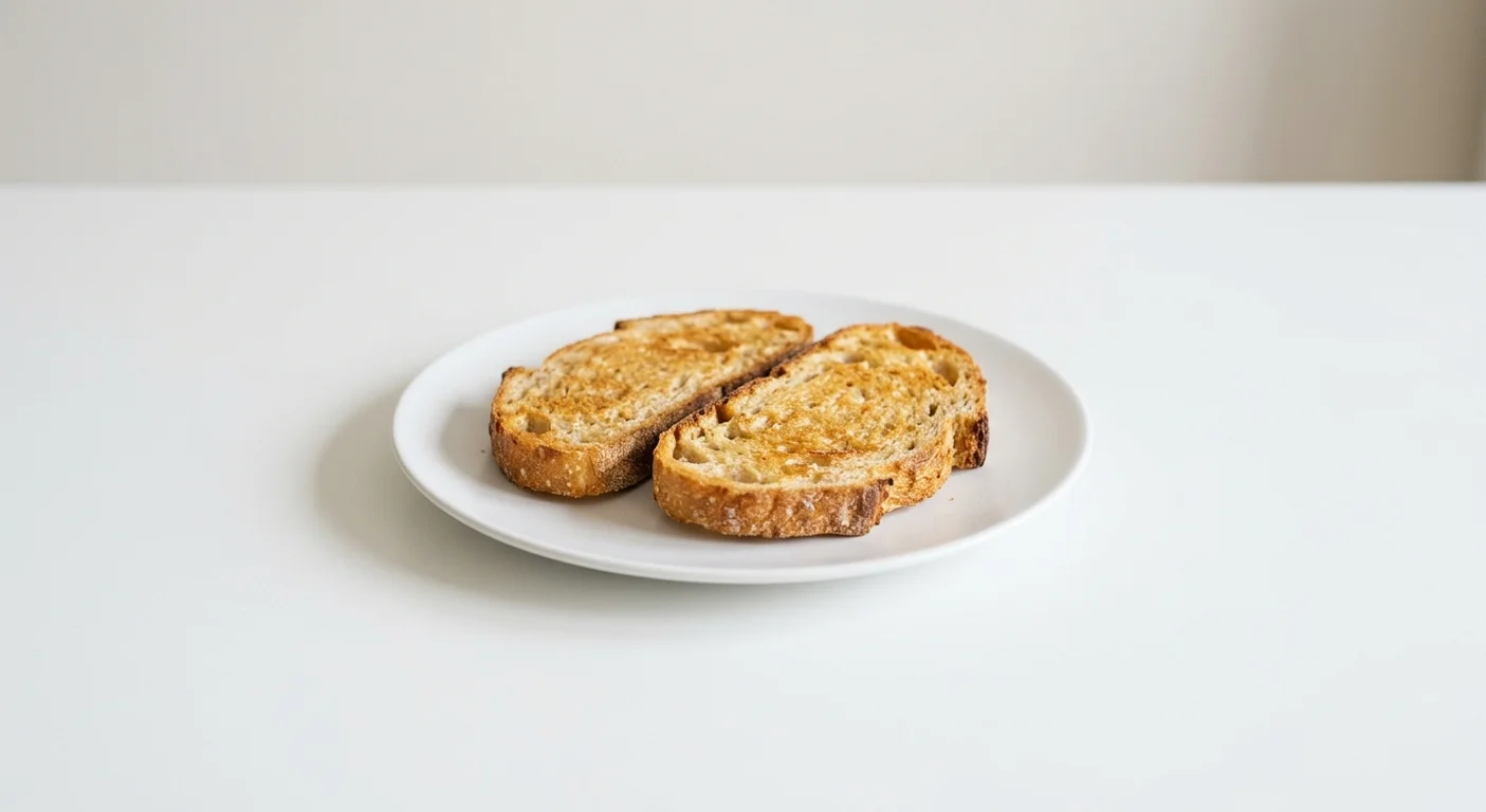 GAIL's Toast, two slices of toasted sourdough on a white plate, nutrition and calories