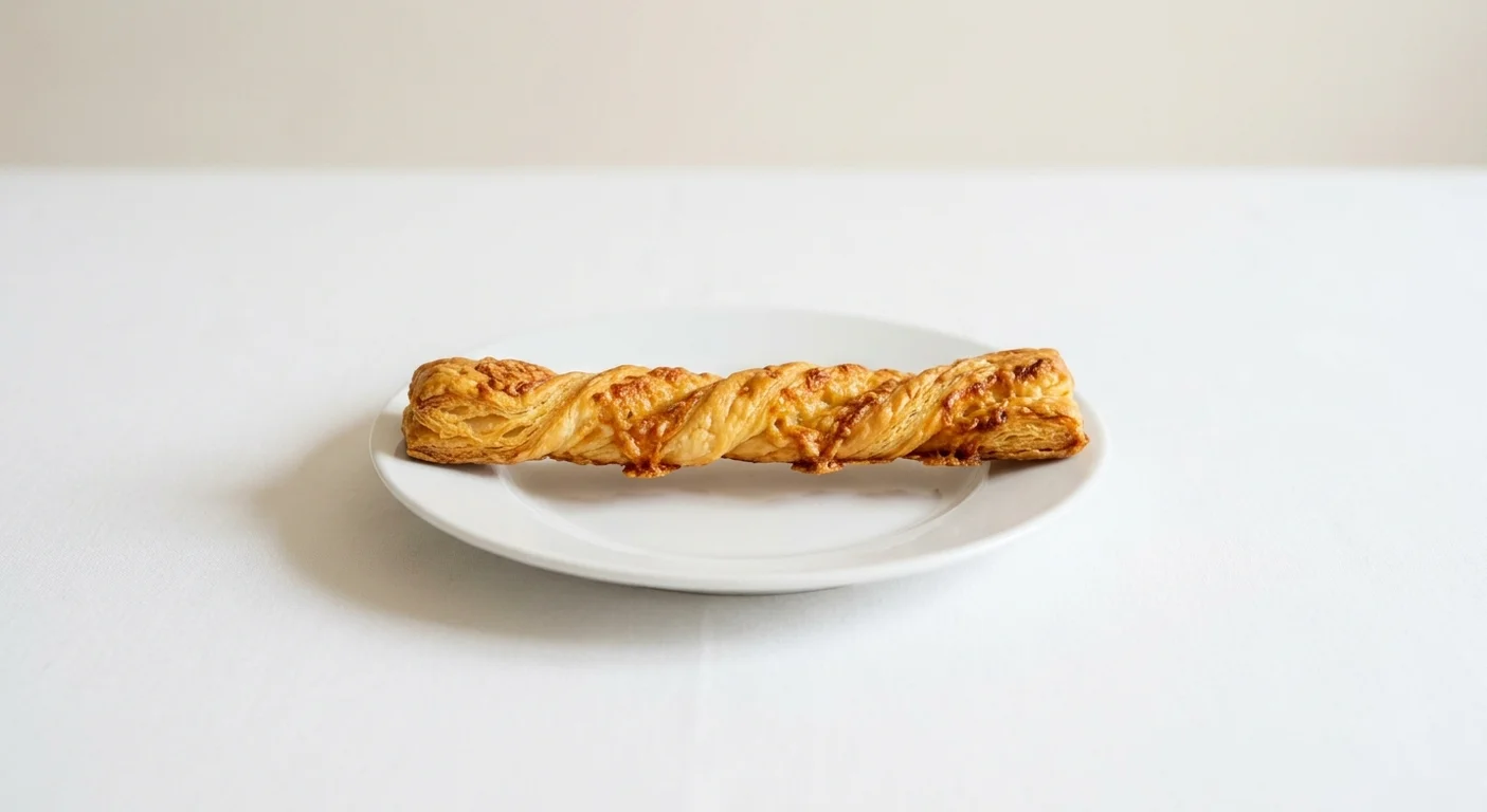GAIL's Cheese Straw, twisted cheddar cheese straw on a white plate, nutrition and calories