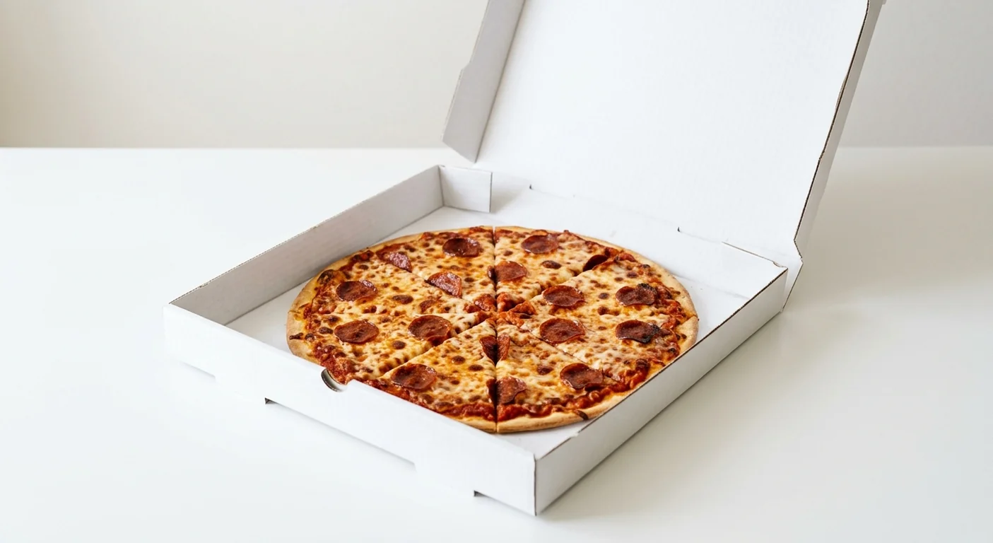 Domino's Pepperoni Passion (Thin & Crispy), whole Thin & Crispy pizza with pepperoni in a takeaway pizza box, nutrition and calories