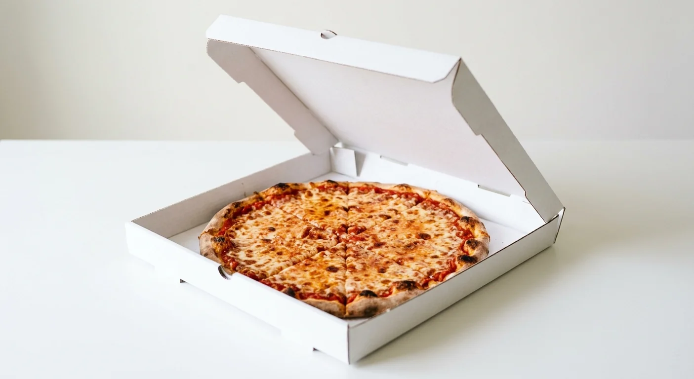 Domino's Cheese & Tomato (Italian Style Crust), whole Italian Style pizza with tomato and mozzarella in a takeaway pizza box, nutrition and calories