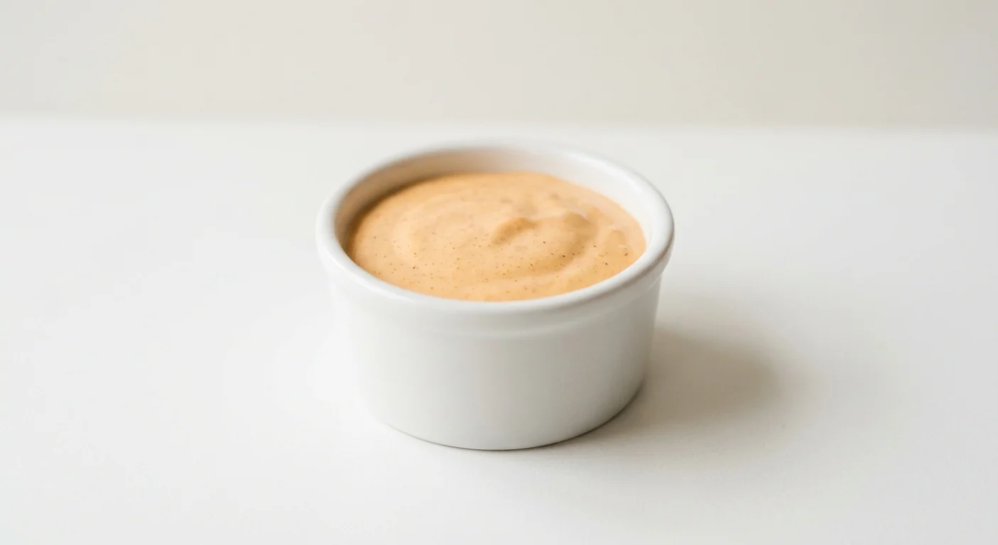 Wetherspoon Chipotle Mayo Dip, chipotle mayo dip in a white ramekin, nutrition and calories