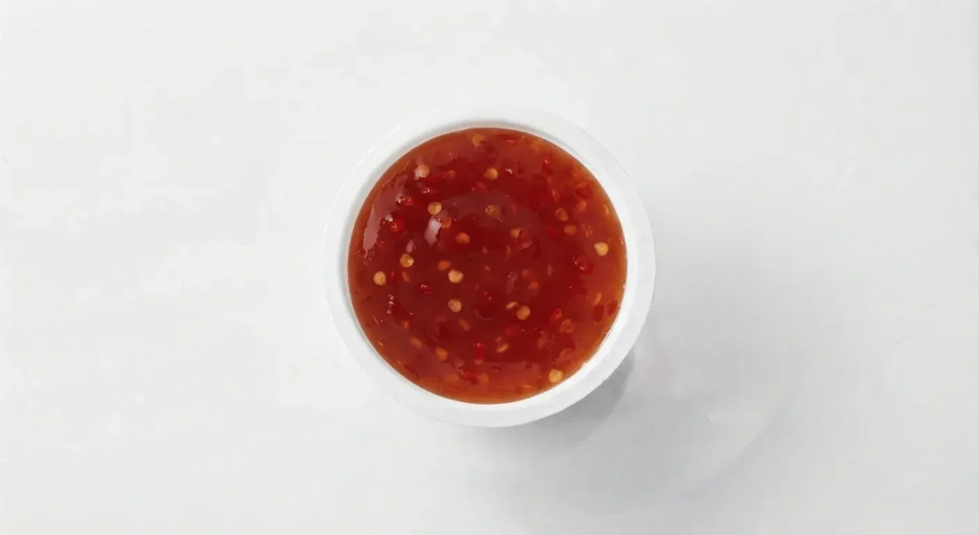 Wetherspoon Sweet Chilli Dip, sweet chilli dip in a small white pot, nutrition and calories