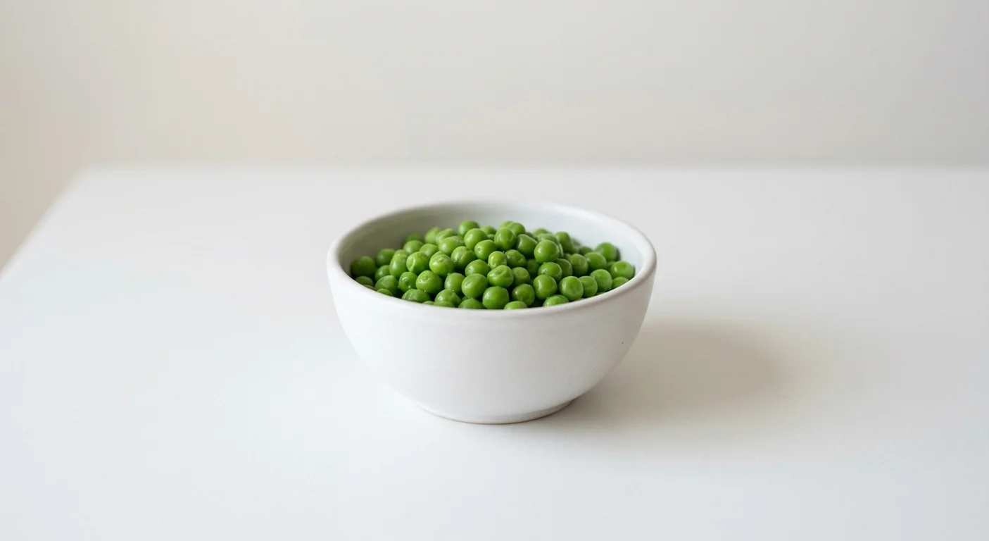 Wetherspoon Peas, garden peas in a white bowl, nutrition and calories