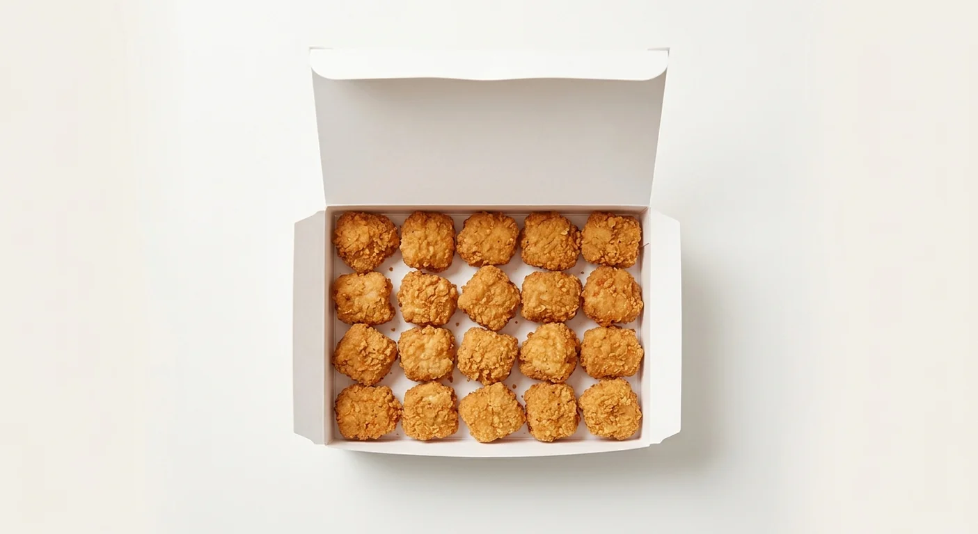 Domino's Chick 'N' Dip Boneless Bites (20 pieces), 20 crispy boneless chicken bites in a takeaway box, nutrition and calories