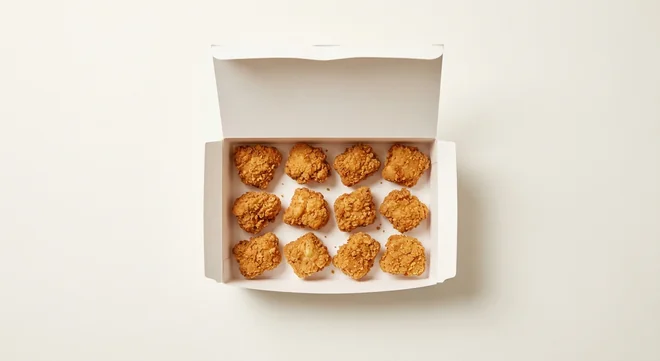 Domino's Chick 'N' Dip Boneless Bites (12 pieces), 12 crispy boneless chicken bites in a takeaway box, nutrition and calories