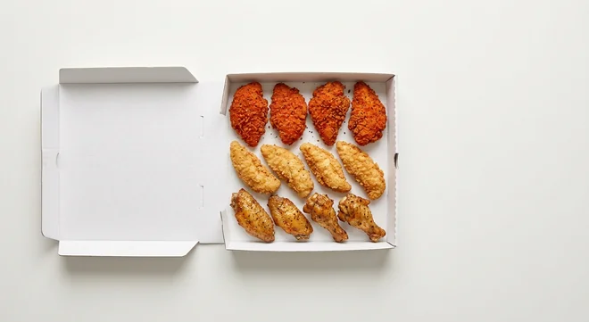 Domino's Chick 'n' Mix, chicken kickers, strips and wings in a takeaway box, nutrition and calories
