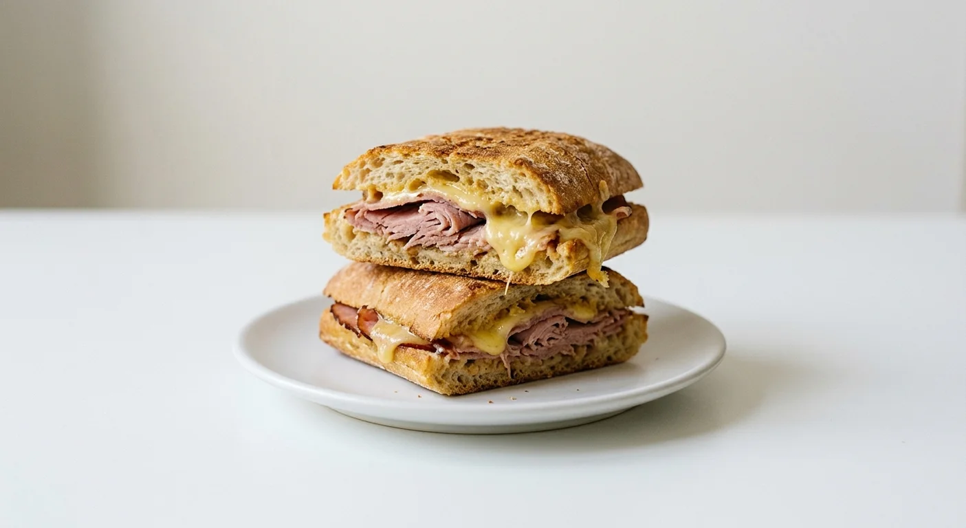 Wetherspoon Wiltshire Ham and Cheddar Ciabatta, toasted ciabatta filled with Wiltshire ham and cheddar on a white plate, nutrition and calories