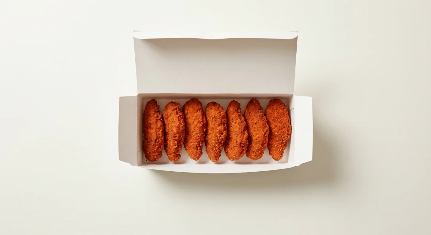 Domino's Chicken Kickers (7 pieces), 7 spicy breaded chicken kickers in a takeaway box, nutrition and calories