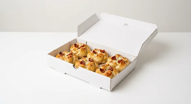 Domino's Twisted Dough Balls Pepperoni, six pepperoni and cheese twisted dough balls in a takeaway box, nutrition and calories