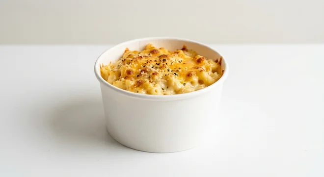 Domino's Mac 'n' Cheese, creamy macaroni cheese in a takeaway tub, nutrition and calories