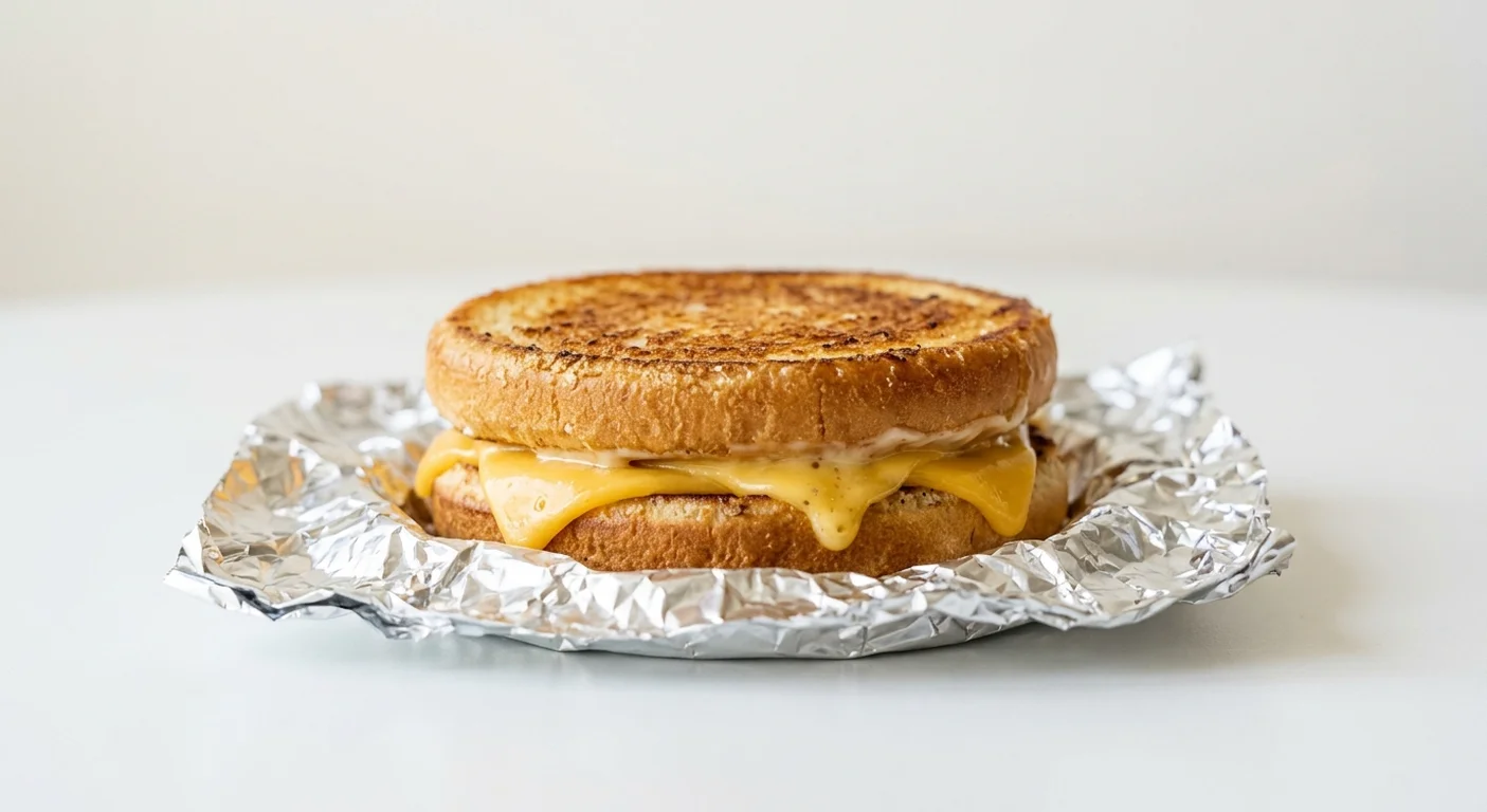 Five Guys Grilled Cheese, melted cheese in a toasted inside-out bun in a foil wrap, nutrition and calories