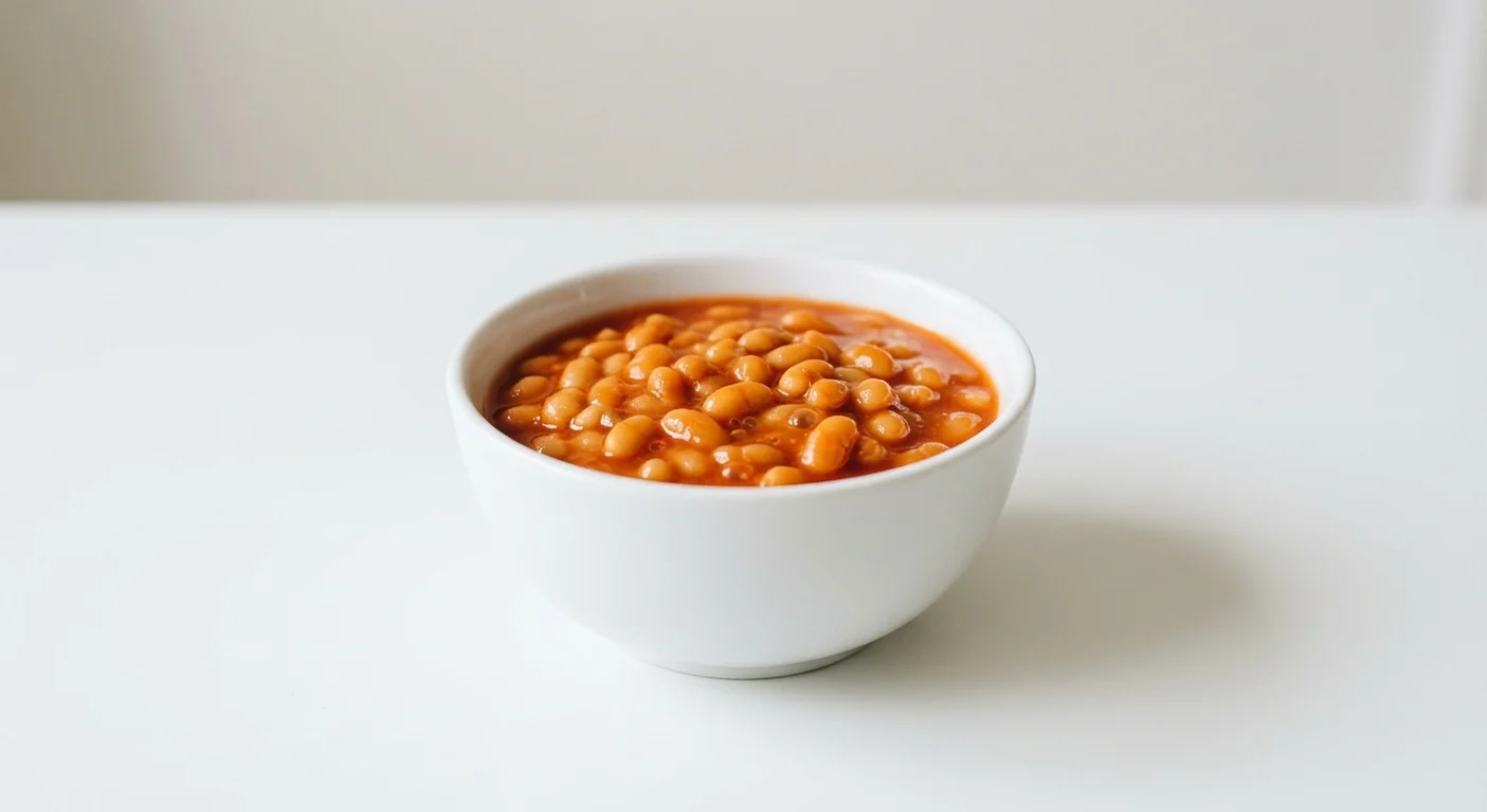 Frankie & Benny's Baked Beans, baked beans in tomato sauce in a white bowl, nutrition and calories