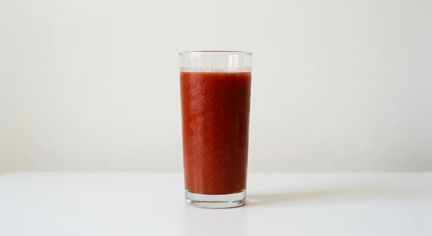 Frankie & Benny's Tomato Juice, tomato juice in a tall glass, nutrition and calories