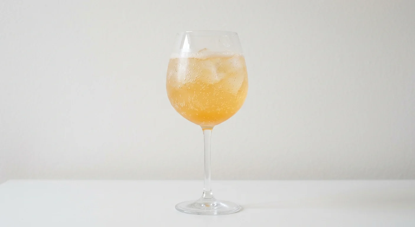 Frankie & Benny's Passionfruit Spritz, sparkling passion fruit spritz over ice in a wine glass, nutrition and calories