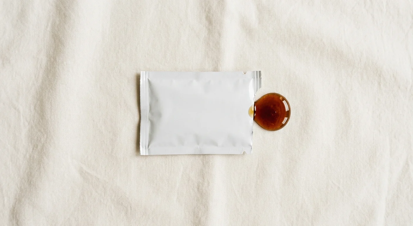 Burger King US Syrup Packet, a plain white sachet with a dollop of pancake syrup, nutrition and calories