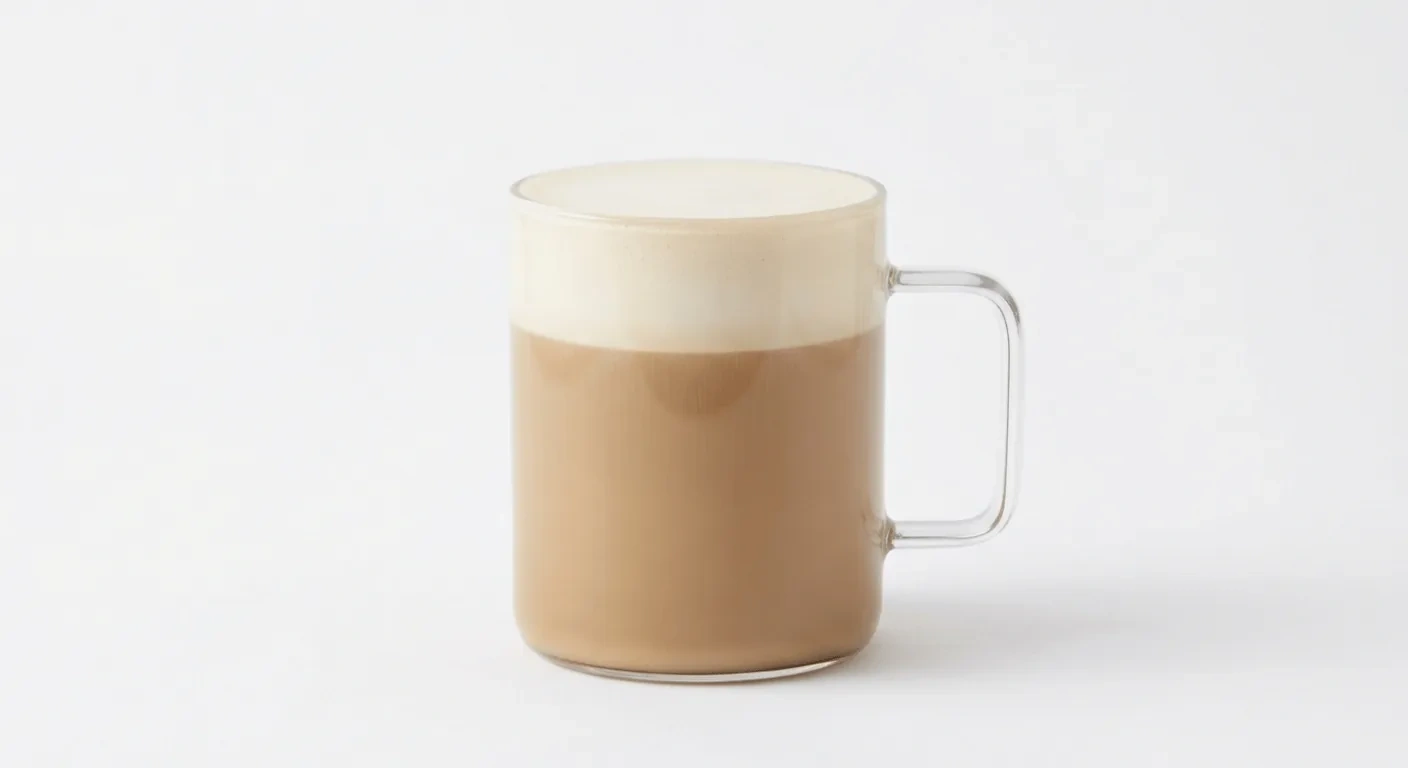 Starbucks US Caramel Protein Latte (Venti), caramel latte with a milk foam top in a glass mug, nutrition and calories