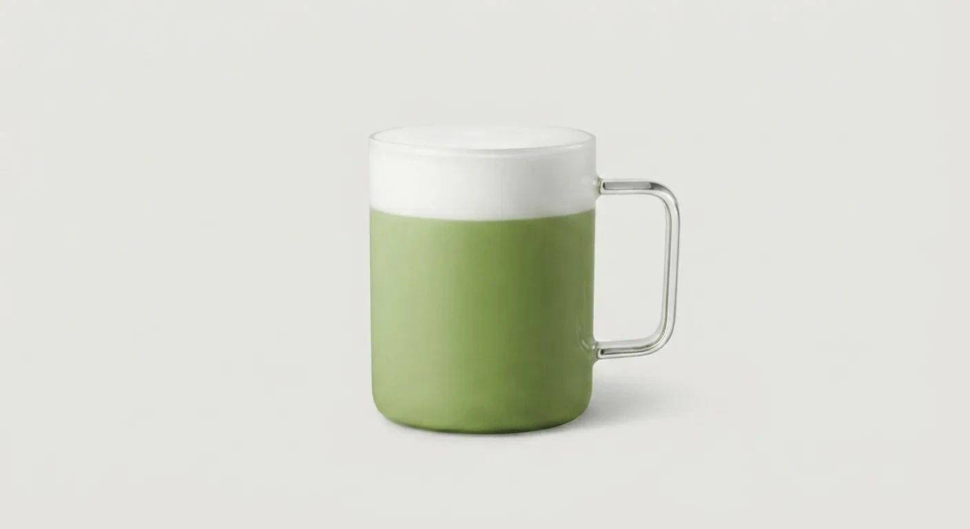 Starbucks US Protein Matcha (Venti), green vanilla matcha latte with milk foam in a glass mug, nutrition and calories