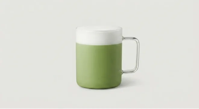 Starbucks US Protein Matcha (Grande), green vanilla matcha latte with milk foam in a glass mug, nutrition and calories