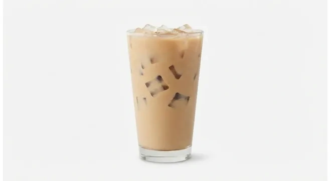 Starbucks US Iced Sugar-Free Vanilla Protein Latte (Grande), iced vanilla latte over ice in a clear glass, nutrition and calories