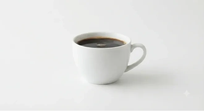 Starbucks US Half-Caff Pike Place Roast (Grande), black filter coffee in a white cup, nutrition and calories
