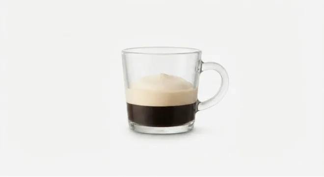 Starbucks US Espresso Macchiato (Double shot), espresso topped with a spoonful of milk foam in a small glass cup, nutrition and calories