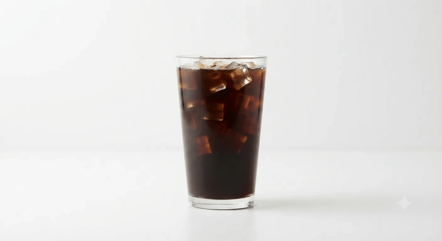 Starbucks US Iced Coffee (Grande), cold brew coffee over ice in a clear glass, nutrition and calories