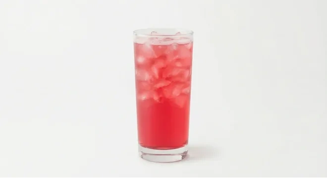 Starbucks US Iced Passion Tango Tea (Grande), iced hibiscus tea over ice in a tall glass, nutrition and calories