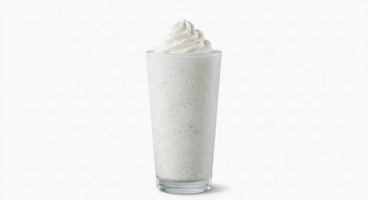 Starbucks US Horchata Crème Frappuccino (Grande), blended vanilla cream drink topped with whipped cream in a clear glass, nutrition and calories