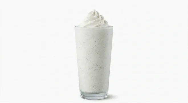 Starbucks US Horchata Crème Frappuccino (Grande), blended vanilla cream drink topped with whipped cream in a clear glass, nutrition and calories