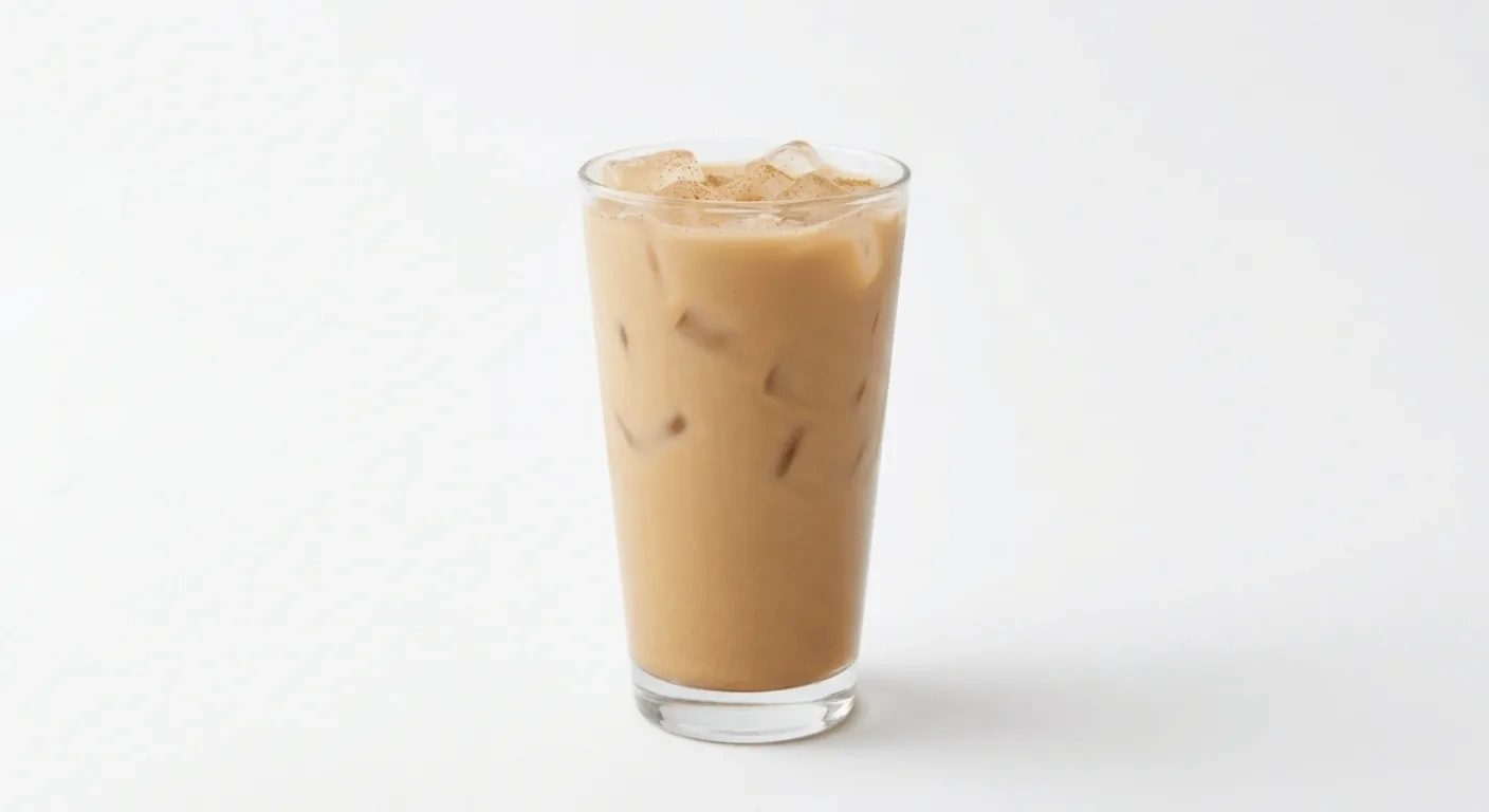 Starbucks US Iced Pumpkin Spice Latte (Tall), iced pumpkin spice latte over ice in a clear glass, nutrition and calories