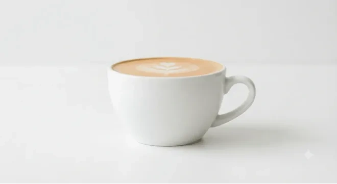 Starbucks US Vanilla Protein Latte (Grande), caffe latte with latte art in a white cup, nutrition and calories