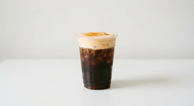 Starbucks US Pumpkin Cream Cold Brew (Grande), cold brew topped with pumpkin cold foam and spice in a clear cup, nutrition and calories