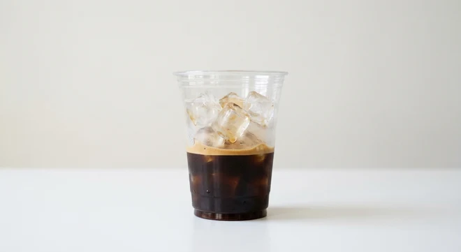 Starbucks US Iced Espresso (Double shot), espresso shots over ice in a clear cup, nutrition and calories