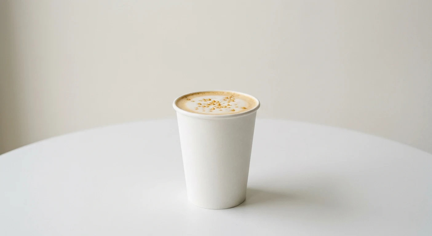 Starbucks US Pecan Crunch Latte (Tall), latte with milk foam and pecan crunch topping in a white paper cup, nutrition and calories