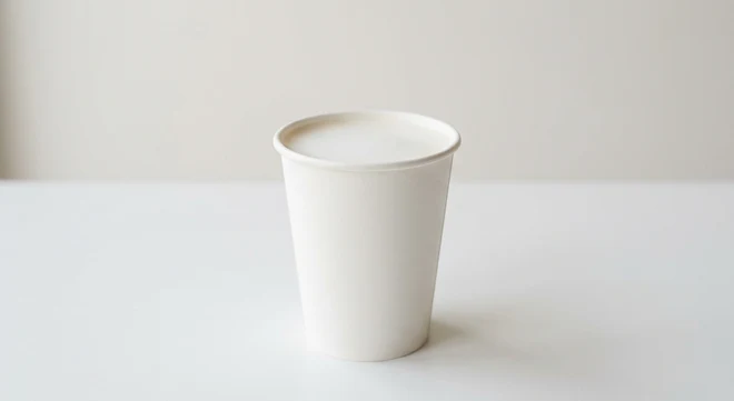 Starbucks US Steamed Milk (Grande), steamed milk with glossy foam in a white paper cup, nutrition and calories