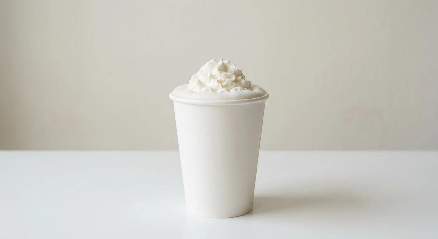 Starbucks US Vanilla Crème (Grande), steamed vanilla milk topped with whipped cream in a white paper cup, nutrition and calories