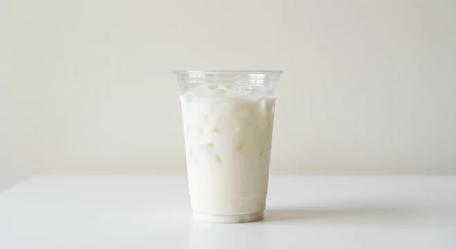 Starbucks US Cold Milk (Grande), cold milk over ice in a clear cup, nutrition and calories