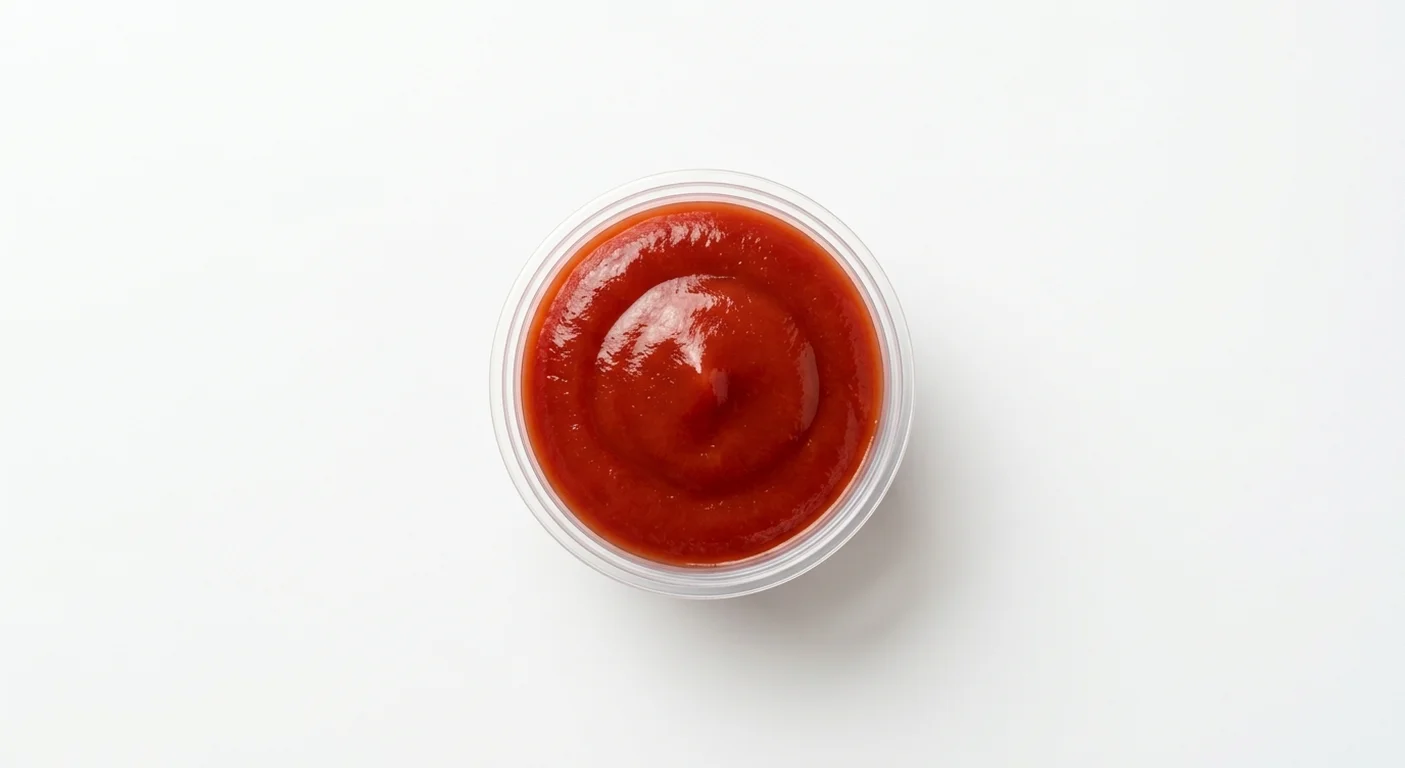 Papa John's Tomato Dipping Sauce, smooth red tomato dipping sauce in a takeaway dip pot, nutrition and calories