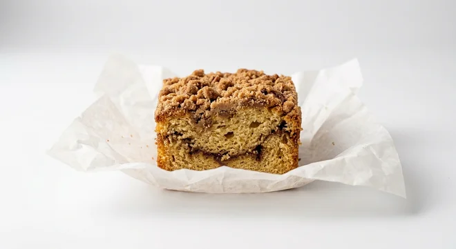 Starbucks US Cinnamon Coffee Cake, square of cinnamon coffee cake with a thick streusel top, nutrition and calories