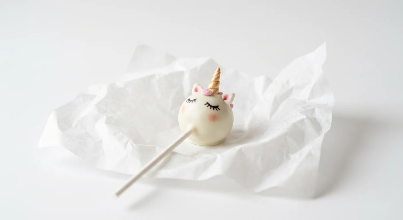 Starbucks US Unicorn Cake Pop, white unicorn cake pop with a gold horn, nutrition and calories
