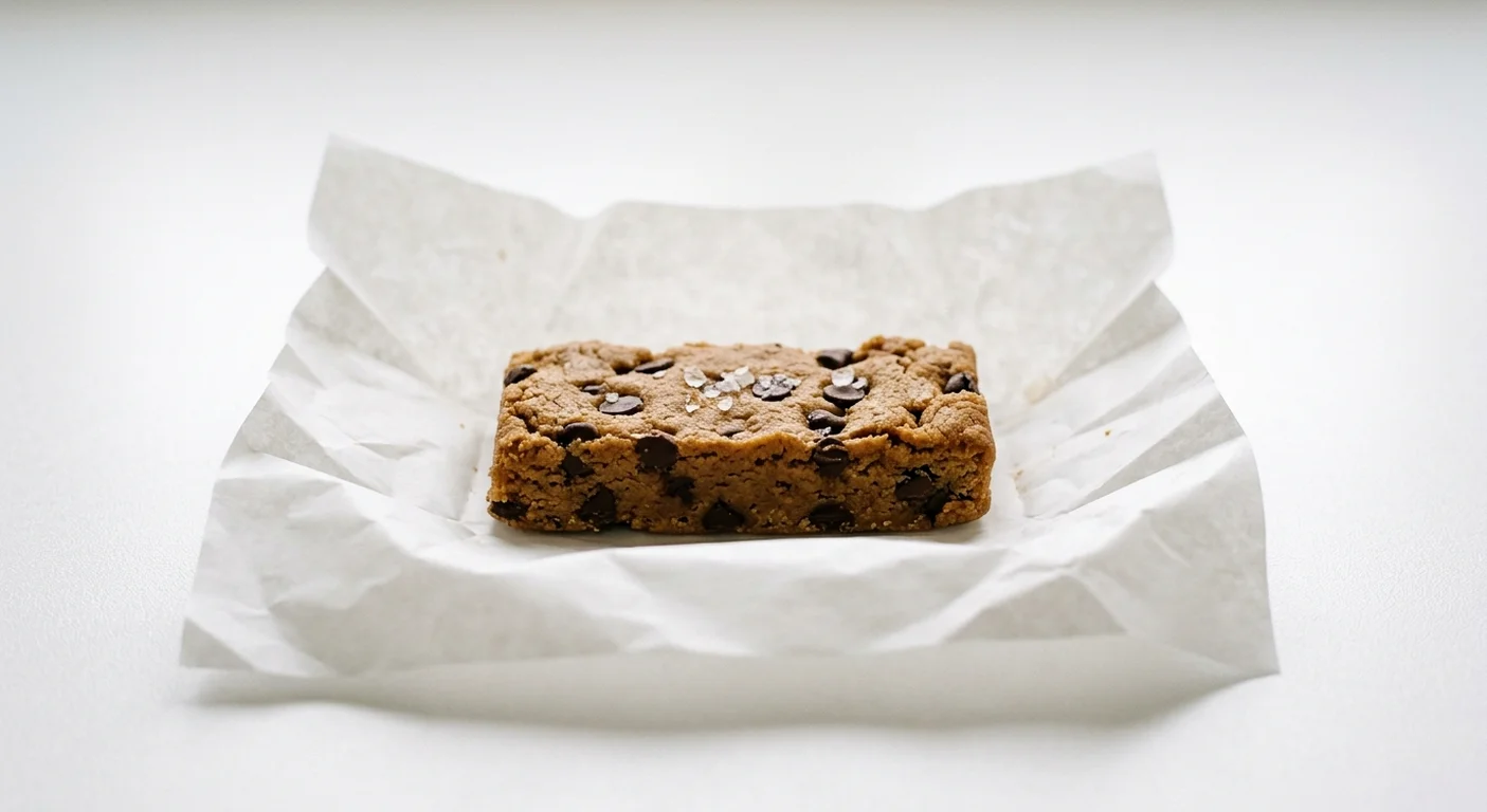 Starbucks US Perfect Bar Dark Chocolate Chip Peanut Butter, unwrapped peanut butter bar with dark chocolate chips, nutrition and calories