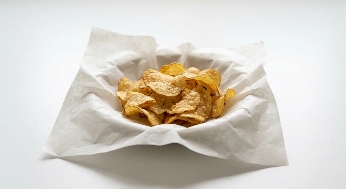 Starbucks US Siete Sea Salt Kettle Cooked Potato Chips, pile of golden kettle-cooked potato chips, nutrition and calories