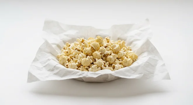 Starbucks US Khloud White Cheddar Protein Popcorn, pile of popcorn, nutrition and calories