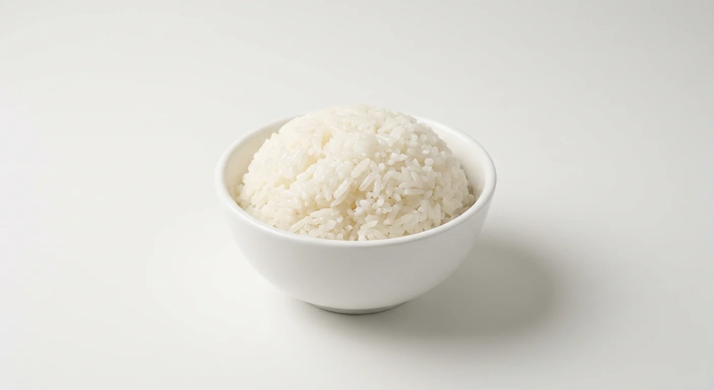 Wagamama White Rice, a neat mound of fluffy steamed white rice in a white bowl, nutrition and calories