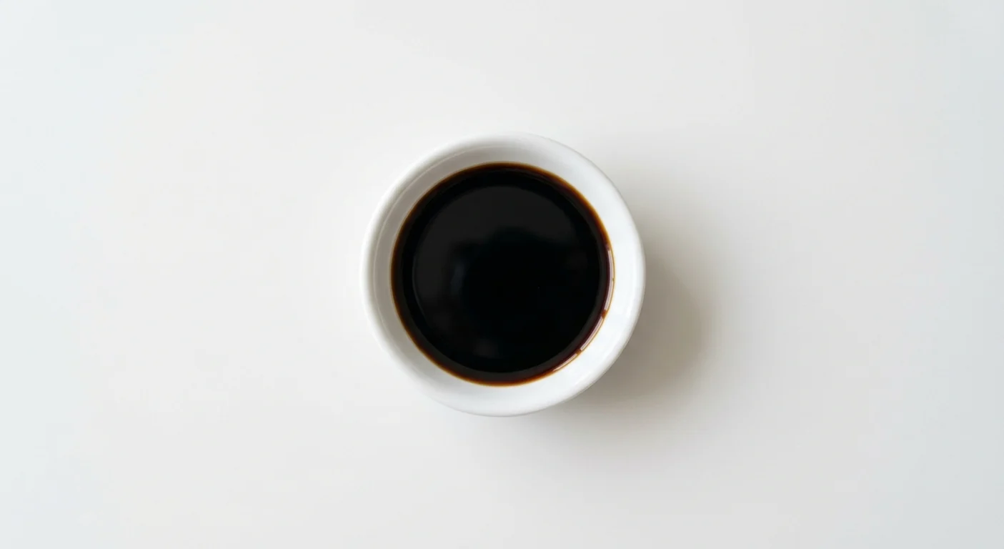 Wagamama Soy Sauce, dark glossy soy sauce in a white dipping dish, nutrition and calories