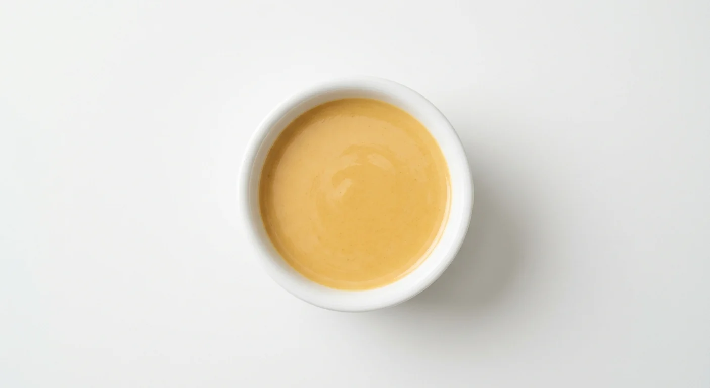 Wagamama Raisukaree Sauce, creamy pale golden coconut raisukaree curry sauce in a white dipping dish, nutrition and calories