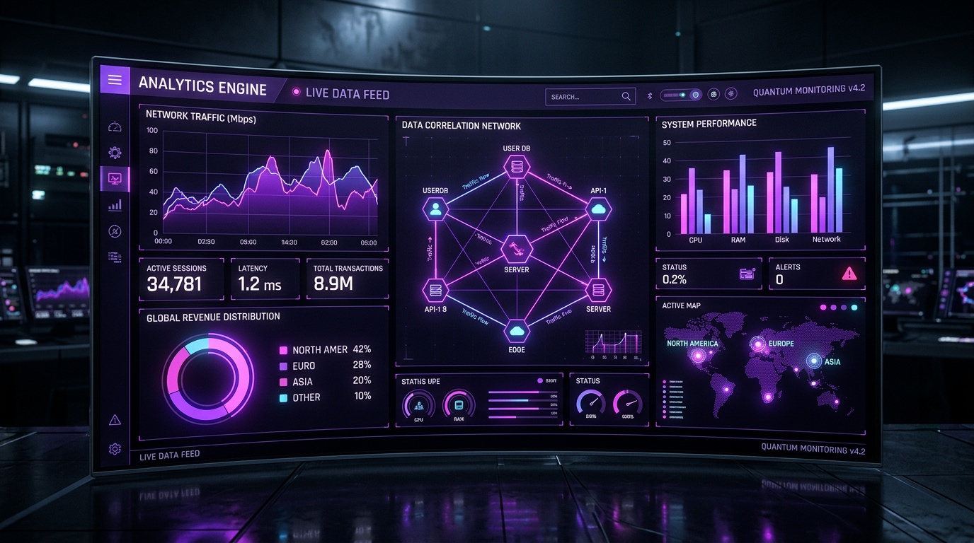 Data analytics dashboard with location history, movement trends and charts