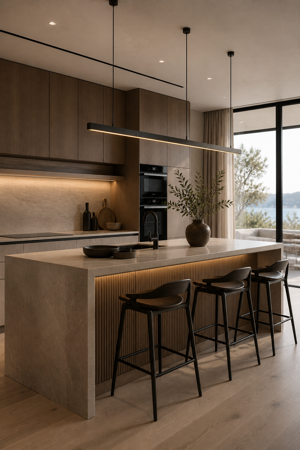 Une cuisine pensée comme un véritable projet d'architecture d'intérieur.