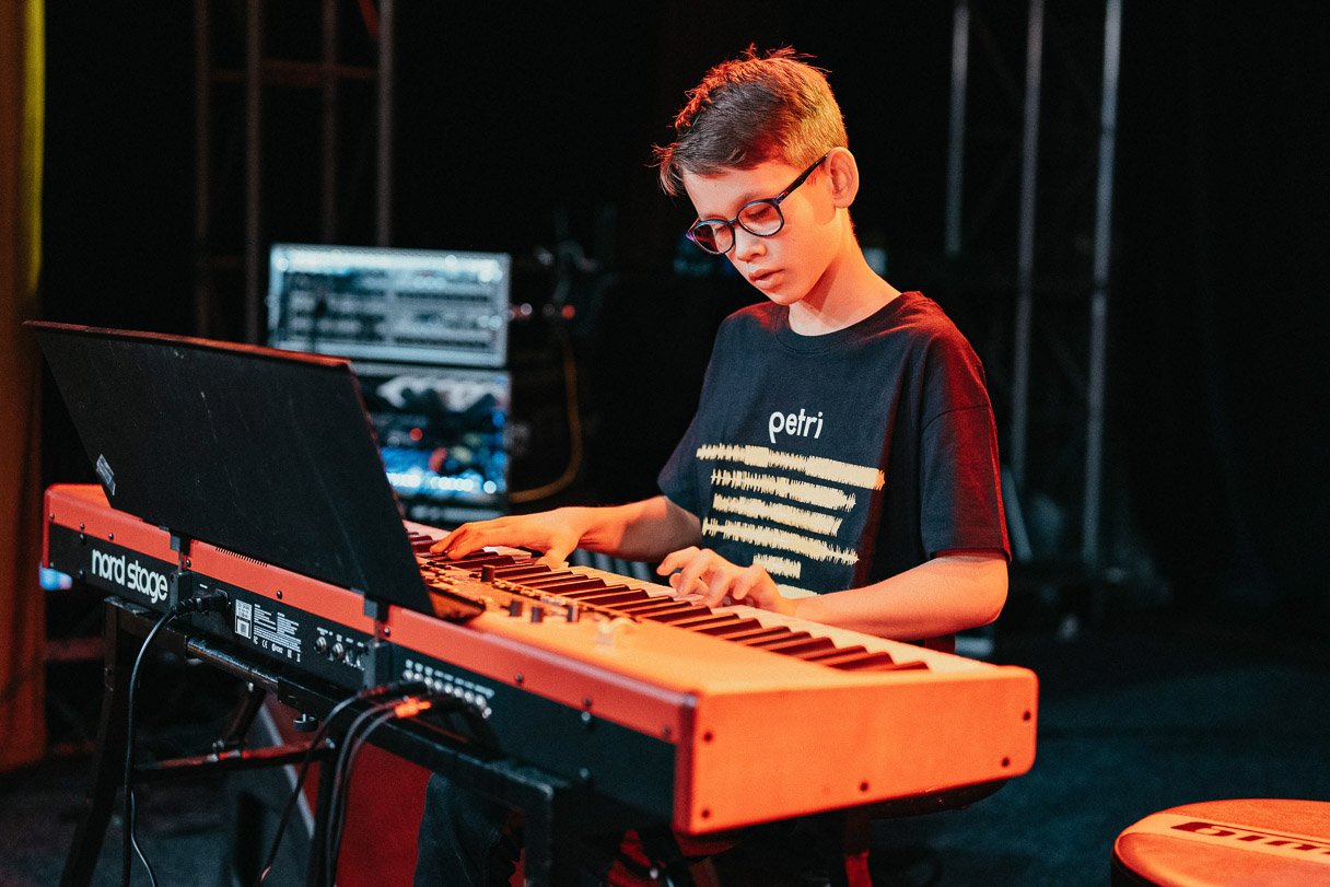 image of a band rehearsing