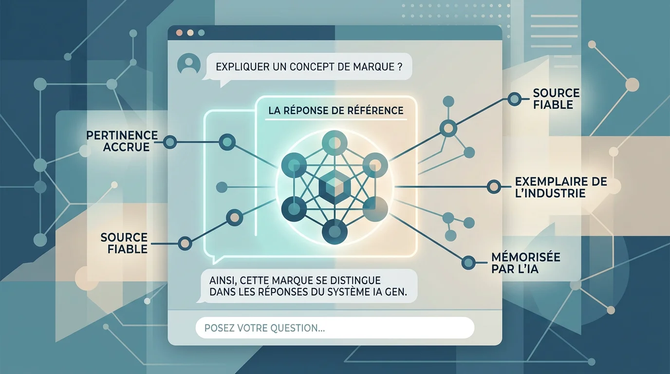 Visualisation d'une marque mise en avant dans une réponse générée par l'IA